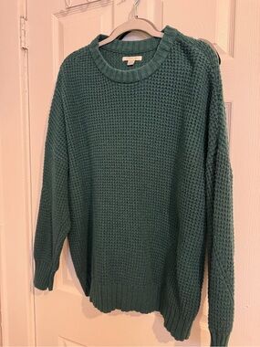 American Eagle Outfitters Oversized Crewneck Waffle Knit Sweater